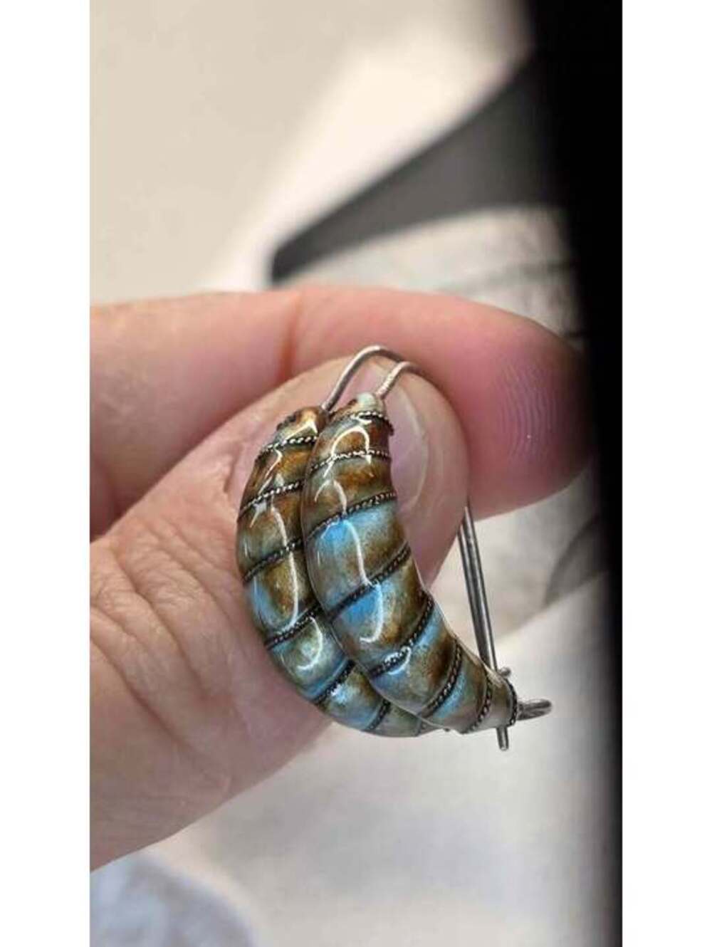 “Vintage Laurel Burch Sterling Silver Enamel Pierced Earrings”.